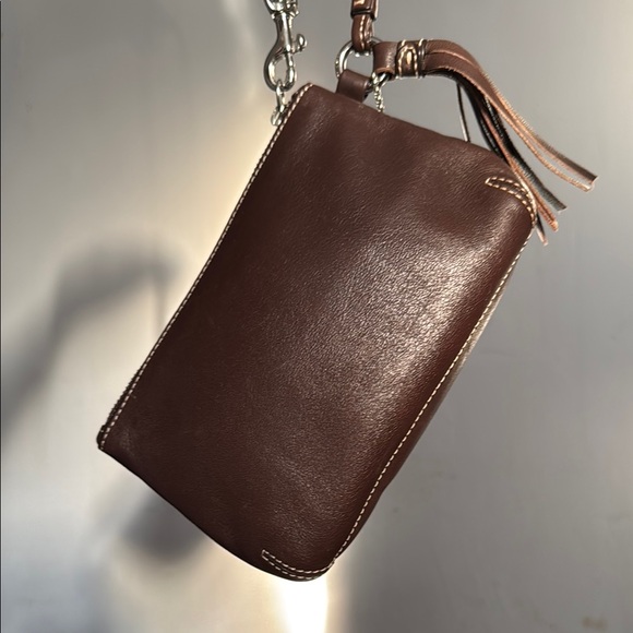 Coach Brown Leather Wristlet - Picture 2 of 10